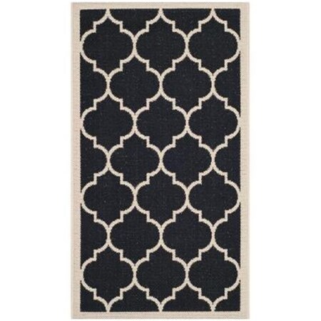 Safavieh 2 Ft. X 3 Ft. -7 In. Accent Indoor-Outdoor Courtyard- Black And Beige- Machine Made Rug CY6914-266-2